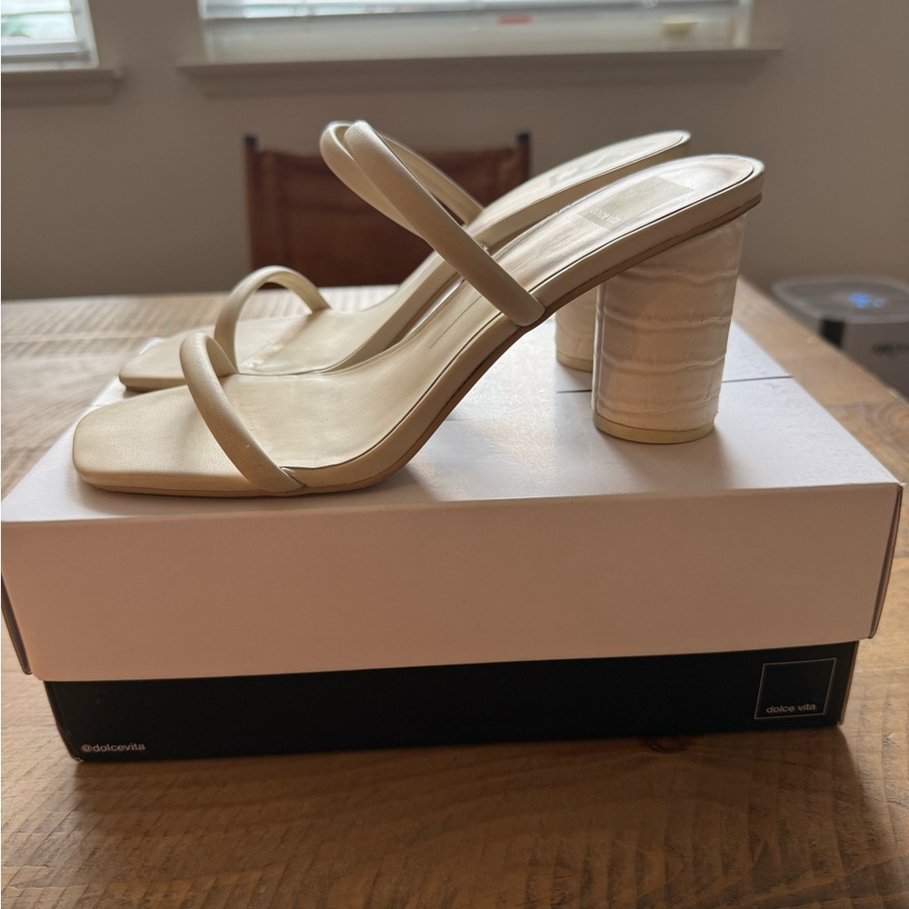 Dolce Vita Ivory Stella Strappy Block Heels